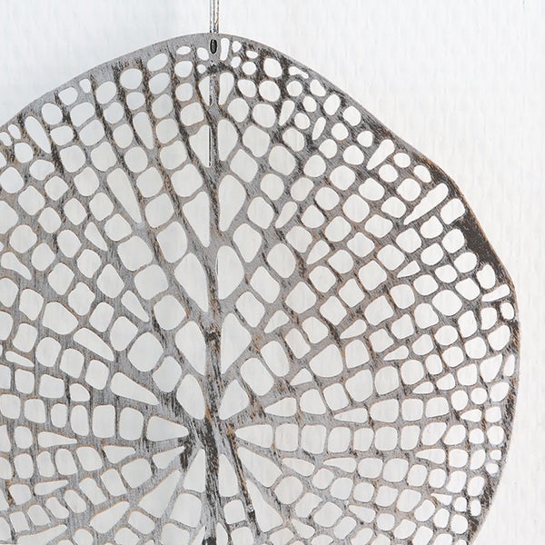 Wandrelief GILDE LEAFS Wandbild silber Höhe 61cm Breite 31cm Metall