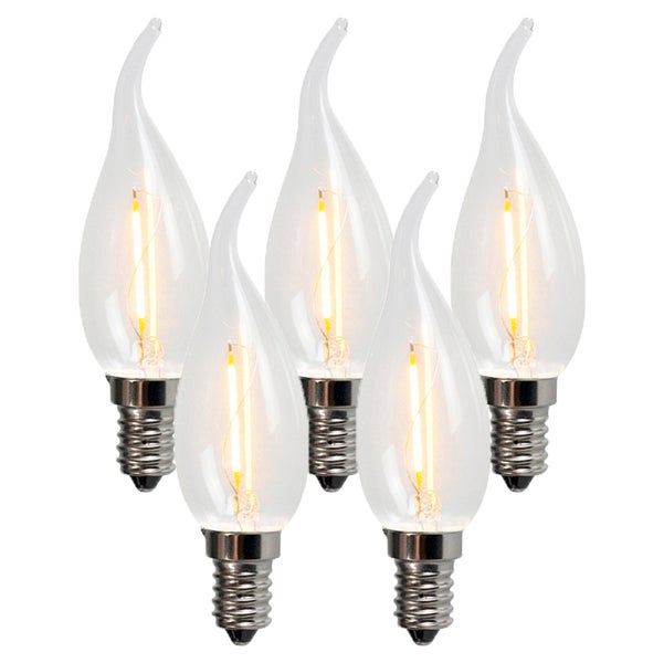 Set mit 5 E14 LED-Filament-Kerzenlampen BXS35 1W 100LM 2200K