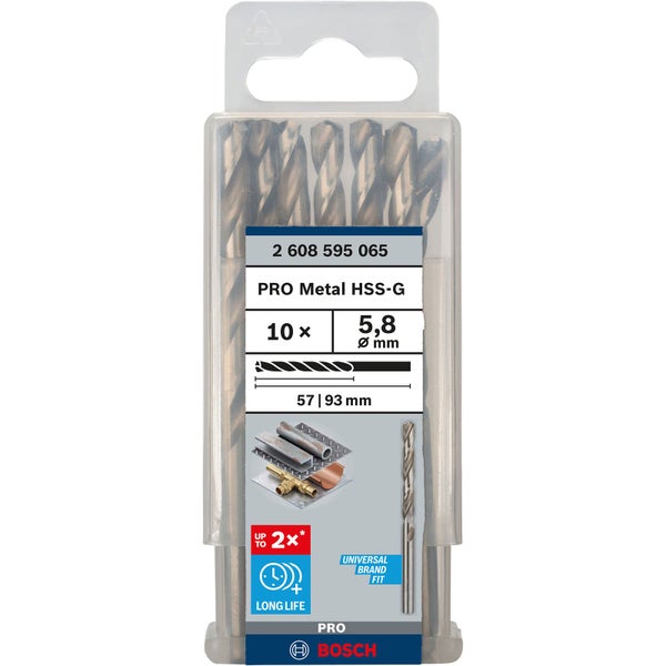 Bosch PRO Metal HSS-G Spiralbohrer 5,8 x 57 x 93 mm - 2608595065