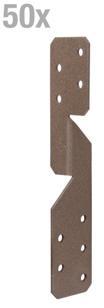 50 Stück Holzverbinder aus Metall zur stabilen Verbindung von Holzelementen mit vorgebohrten Löchern für Schrauben oder Nägel