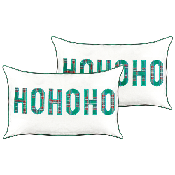 Dekokissen 2er Set JOYCANDY Baumwolle 30 x 50 cm Weiß Weihnachtsmotiv