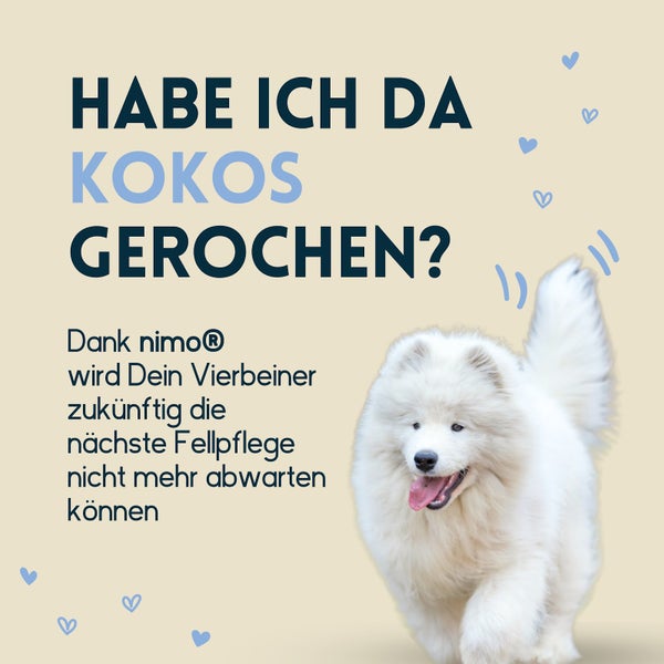 nimo® Fell Pflegespray Kokos für Hunde und Katzen • verleiht dem Fell Glanz und pflegt es