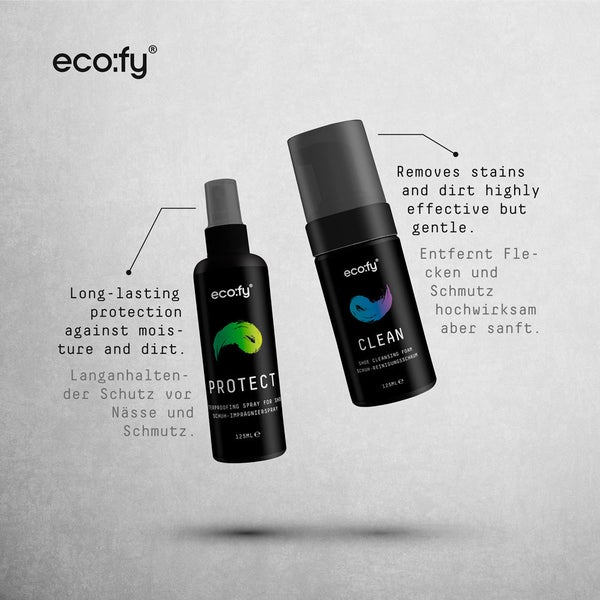 eco:fy Schuh-Pflegeset • Reinigungsset mit Imprägniermittel