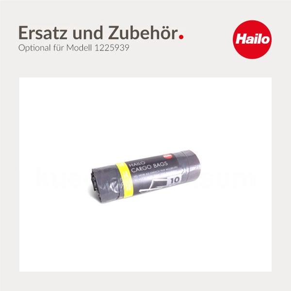 Hailo Müllbeutel Cargo Bags, Ersatz und Zubehör, optional für Modell 1225939. Hailo Logo.