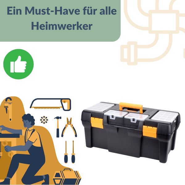 Werkzeugkoffer leer groß Werkzeugkasten Werkzeugkiste Werkzeugkästen Kunststoff Angel Box Kiste Haushalt Tool Box Set 58 x 28 x 25 cm