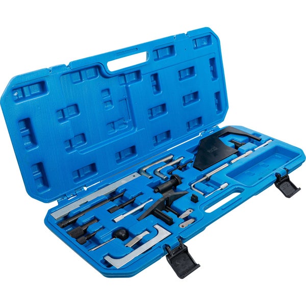 Motor-Einstellwerkzeugsatz im blauen Koffer