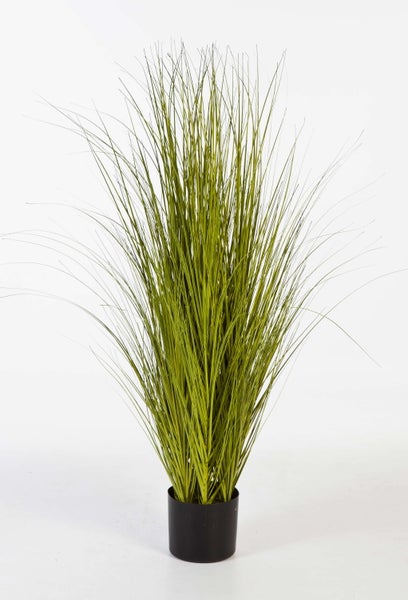 Künstlicher Blütenzweig mit vielen magentafarbenen Blüten auf grünem Stiel.