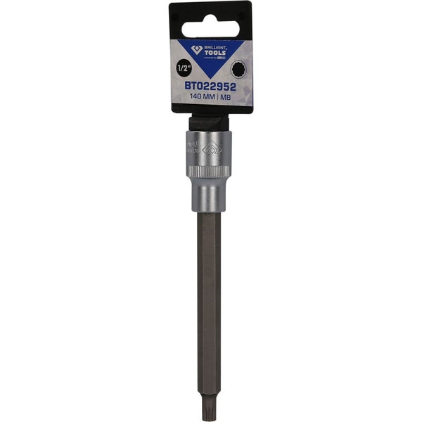 BRILLIANT TOOLS 1/2 Vielzahn-Bit-Stecknuss 140 mm lang M8 - BT022952