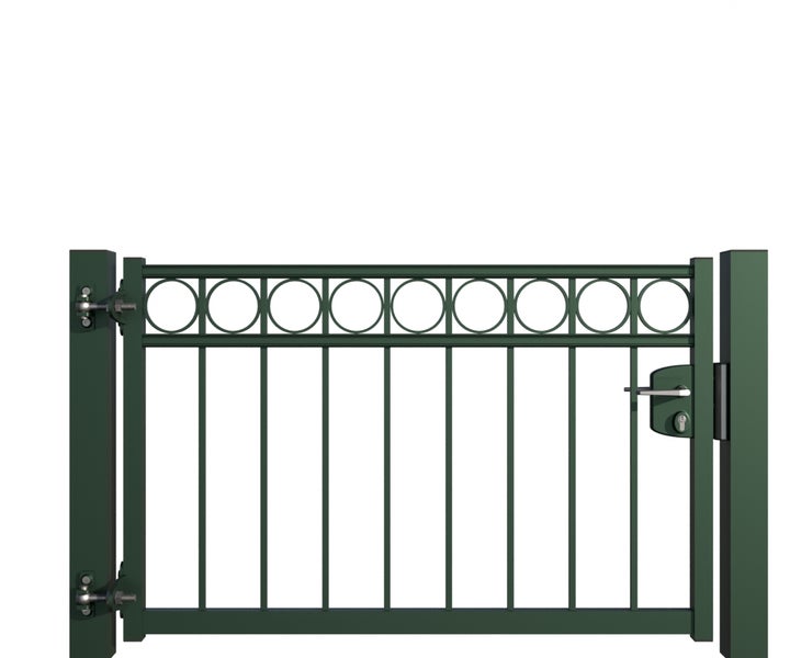 Gartentor aus Metall mit Schloss