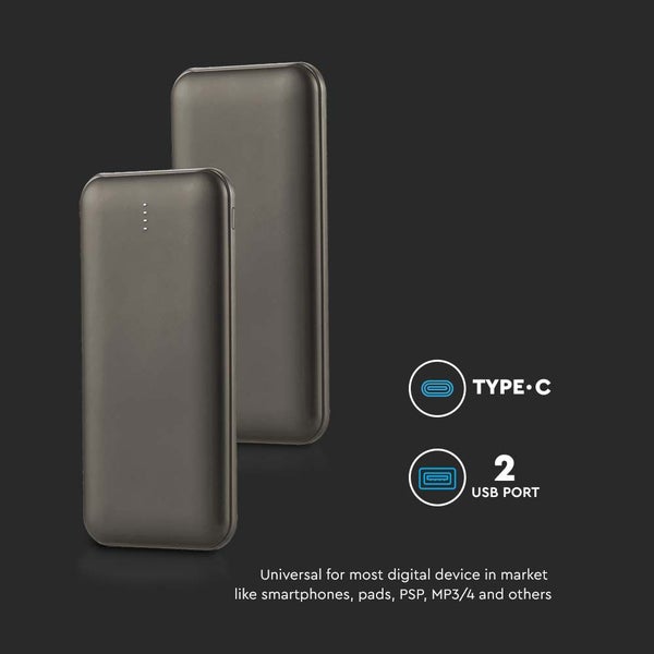 LED Display Power Banks - Graues Gehäuse - 10000mAh