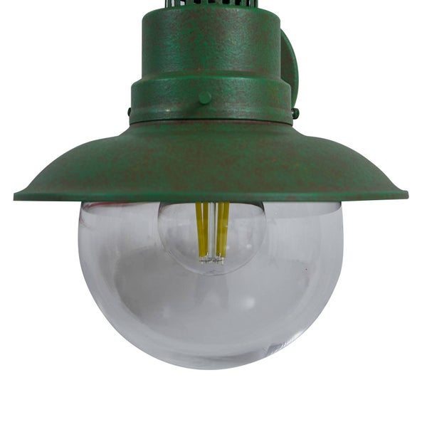 Lindby Wandleuchte außen (Laterne) Celinor (spritzwassergeschützt (Landhaus, Vintage Rustikal) in Grün aus Metall (1 flammig E27) - Außenwandleuchten Wandlampe Led Außenlampe Outdoor