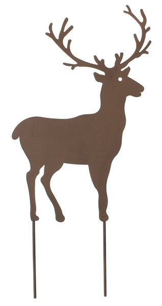 FRANK FLECHTWAREN | Gartenstecker Hirsch, METALL, 24 x 40 cm