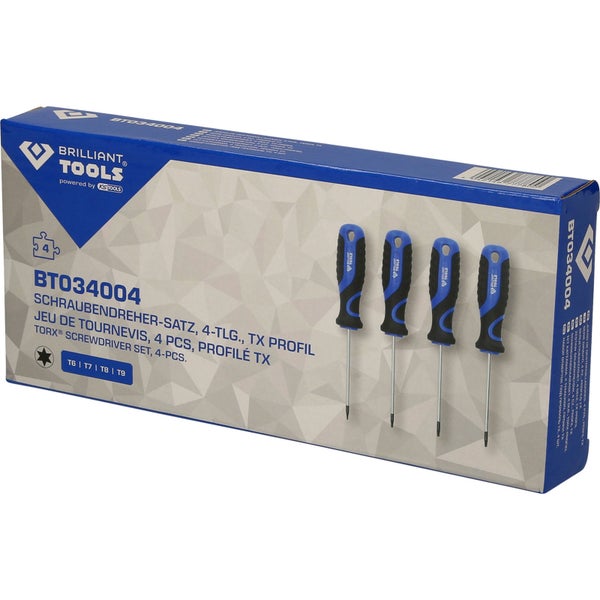 BRILLIANT TOOLS Schraubendreher-Satz 4tlg. Torx-Profil - BT034004