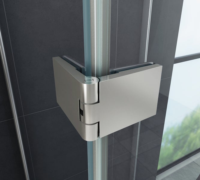 Detailansicht eines Duschbeschlags aus Metall