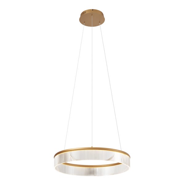 Ringförmige Hängeleuchte mit transparenten Akzenten