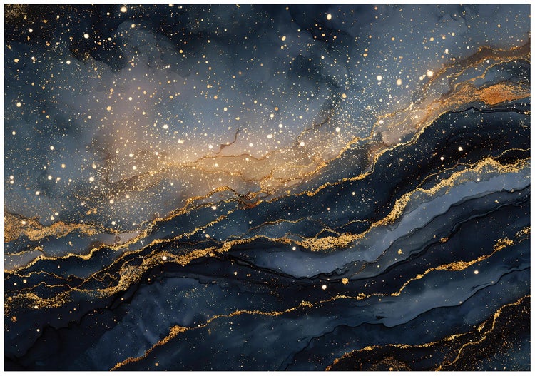 Abstrakte Kunst mit goldenen Akzenten