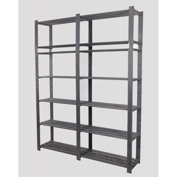 PROREGAL Holzregal Pinepeak HxBxT 220 x 170 x 38 cm 7 Fachboden 1,2 cm Dickes Kiefernholz Grau
