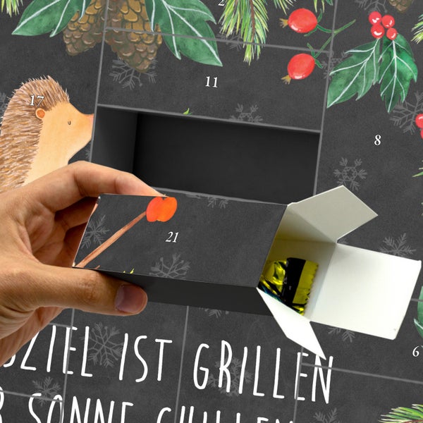 Mr. & Mrs. Panda Befüllbarer Adventskalender Igel Grillen - Schwarz