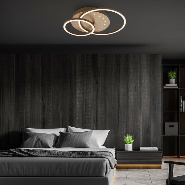LED ceiling light with LED dots,brown-gold,LED/26W