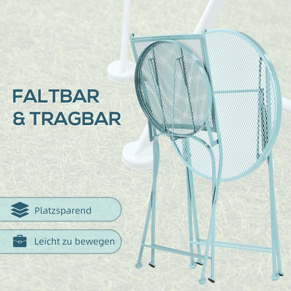 Zusammenklappbarer runder Tisch aus Metall für den Garten
