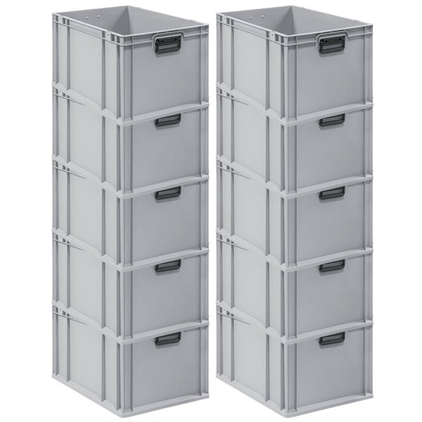 PROREGAL Spar Set 10x Eurobox Nextgen Portable Duo HxBxT 32 x 40 x 60 cm 65 Liter Eurobehälter Transportbox Transportbehälter Stapelbehälter