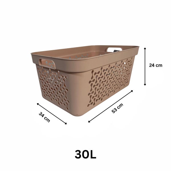 Wäschekorb aus Kunststoff, 30 Liter, mit Maßangaben