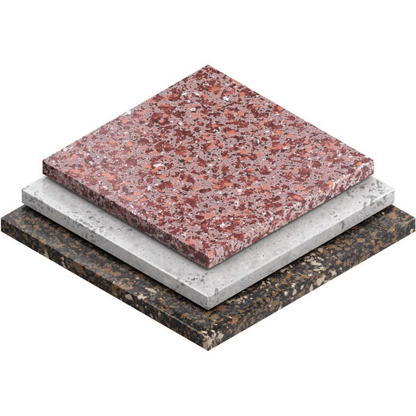 Ansicht von drei verschiedenen Bodenplatten