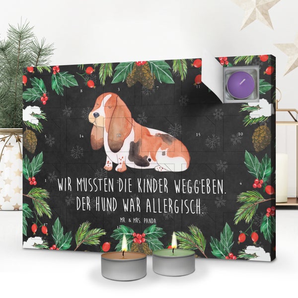 Mr. & Mrs. Panda Duftkerzen Adventskalender Hund Basset Hound - Schwarz