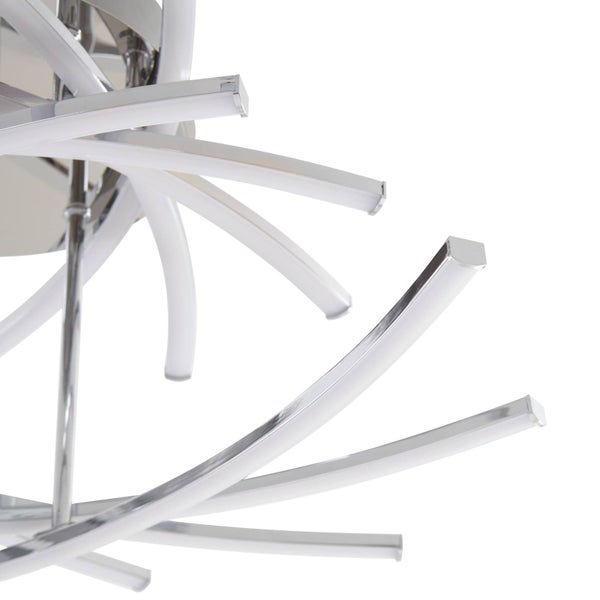 Lindby LED Deckenleuchte Flakira dimmbar (Modern) in Chrom aus Aluminium (1 flammig, ) - Lampe Deckenlampe Wohnzimmerleuchte
