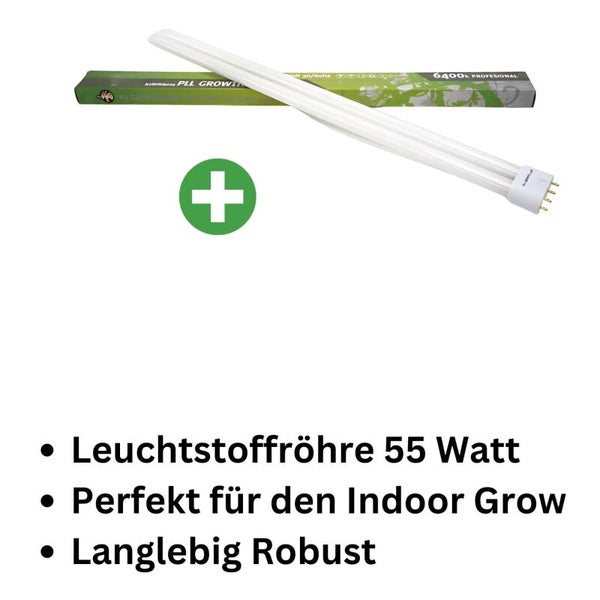 Pure Light 55W Leuchtstoffröhre Wuchs – Tageslichtweiß 6400K – Energiesparende Pflanzenlampe für Wachstumsphase – Kompatibel mit T-Neon-Systemen