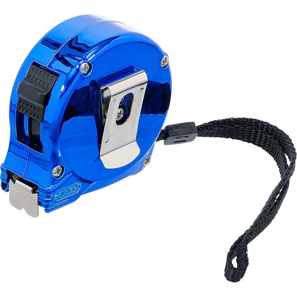 Blaues Rollbandmaß mit Handschlaufe