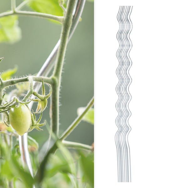 FLOORDIREKT Tomatenspiralstäbe - Pflanzstäbe für Kletterpflanzen - Verzinkt - 10er-Set - 110 cm
