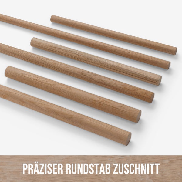 Mehrere hölzerne Rundstäbe