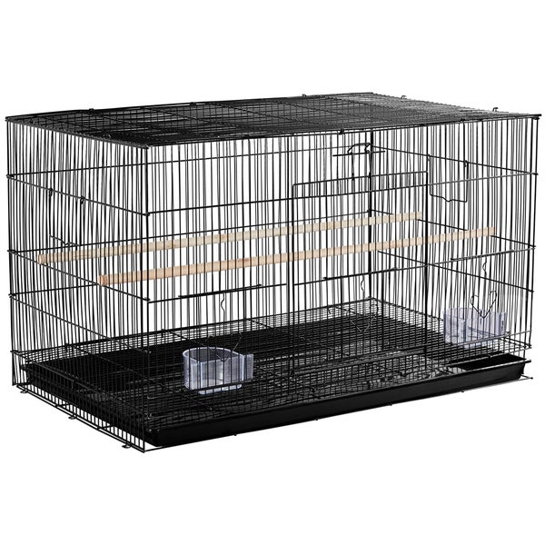 Yaheetech Vogelkäfig Stapelbarer , Schwarz