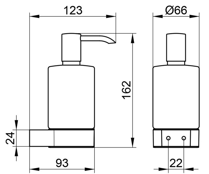 KEUCO Seifenspender aus Metall und Kunststoff, Wandmontage, nachfüllbar ca. 250ml, Ersatz-Pumpe inklusive, Plan