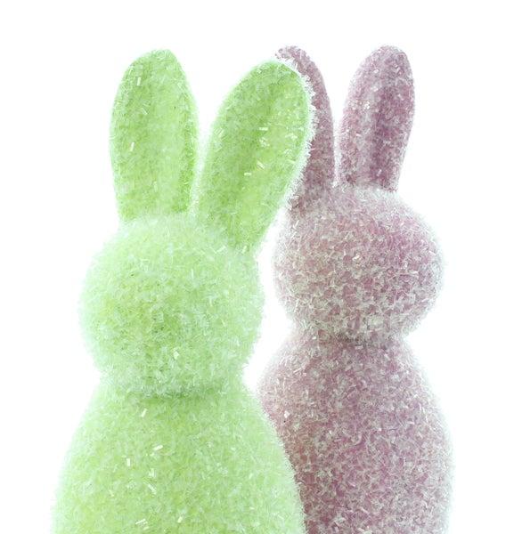 FRANK FLECHTWAREN|Hase Farbglimmer, 2er Set, Höhe 24 cm, KUNSTSTOFF