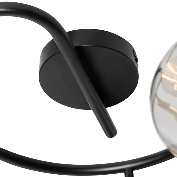 Deckenleuchte mit Leuchtmittel und schwarzem Gestell