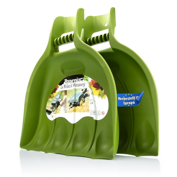 Zwei grüne Laubsammler