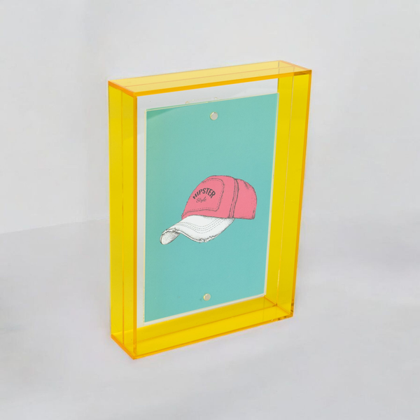 Bilderrahmen | Foto | Fotorahmen | Neon | Wechselrahmen | Gelb| Format: 10x15cm
