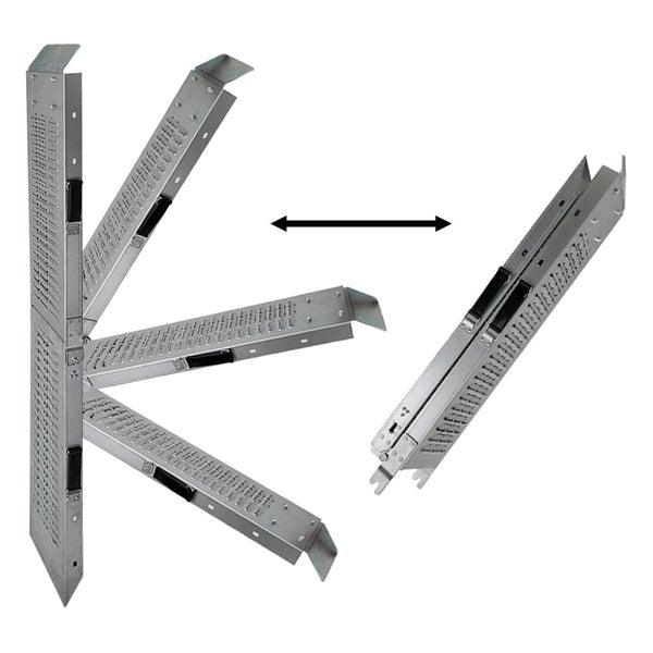PROREGAL 2x Auffahrrampe Schwerlastrampe TITAN klappbar HxBxT 22,5x160x4,5cm, Traglast 200kg, rutschfeste Oberfläche, Verzinkt, Laderampe