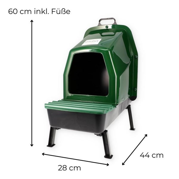 Hühnerstall aus Kunststoff mit Hühnchen