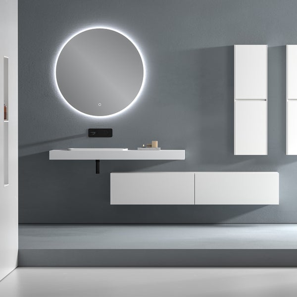 LED Spiegel Ø 60/80/100 cm mit Spiegelheizung Warm-/Kaltlichteinstellung Badspiegel