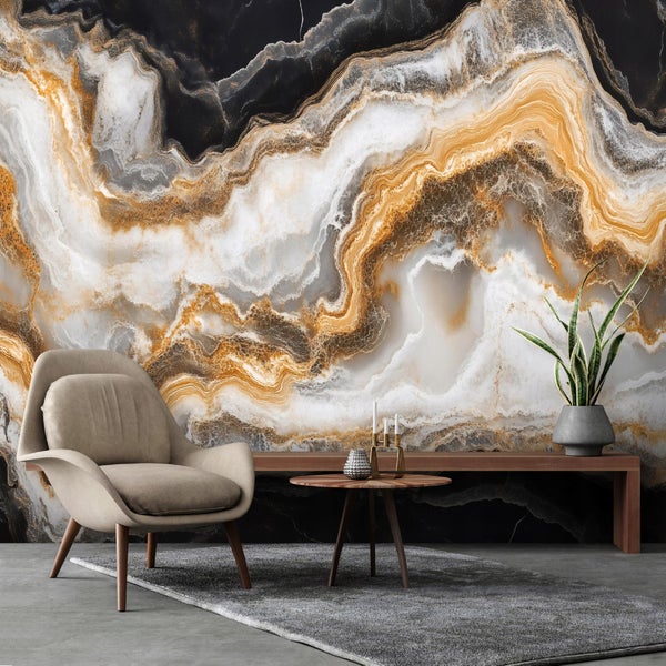 Fototapete Marmor Abstrakt Wohnzimmer Vlies Tapete 300x210 cm