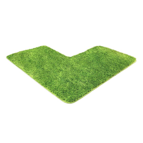 Grüner, winkelförmiger Teppich