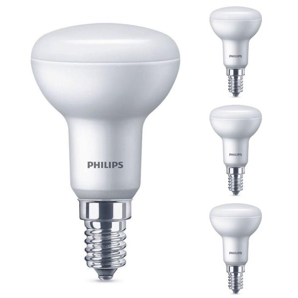 Philips LED Lampe ersetzt 60W, E14 Reflektor R50, weiß, warmweiß, 640 Lumen, nicht dimmbar, 4er Pack