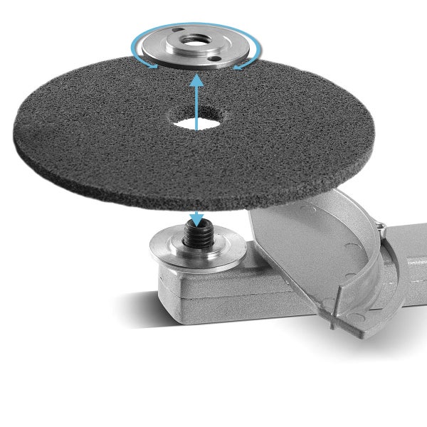 Montageanleitung für einen Schleifteller für eine Bohrmaschine