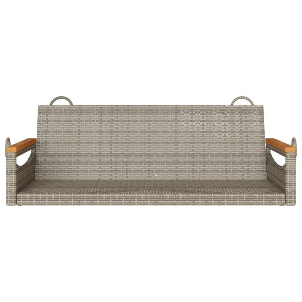 Hängesofa aus Rattan mit Holzarmlehnen