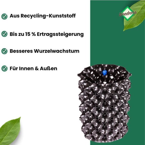 Airpot 1L – Superroot Blumentopf aus robustem Plastik (15x12x12 cm) – Fördert besseres Wurzelwachstum & erhöht den Ertrag – Wiederverwendbar & langlebig für gesunde Pflanzen