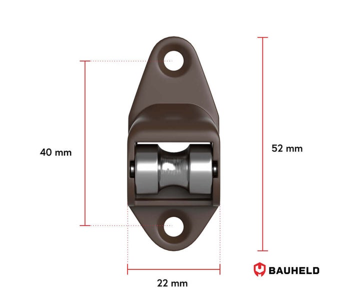Bauheld Rollenhalter mit Maßangaben