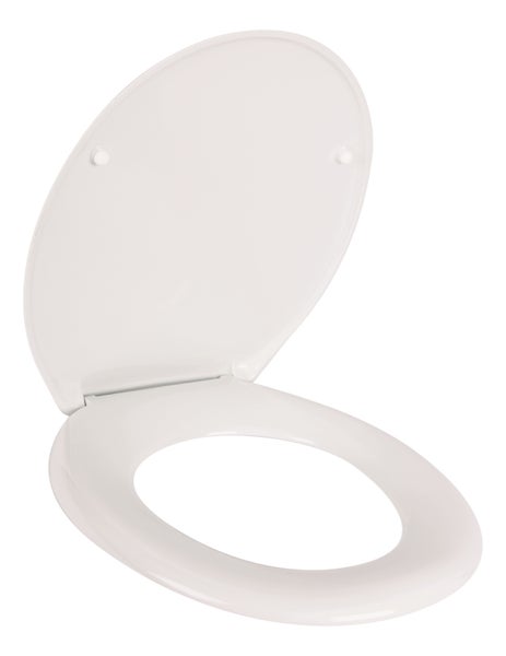 aquaSu® WC-Sitz Siena, Weiß, antibakterieller Duroplast Toilettensitz, Edelstahl-Scharniere, Schnellbefestigung Fast-Fix, Toilettendeckel, universale O Form, Klodeckel & Klobrille Weiß 215022
